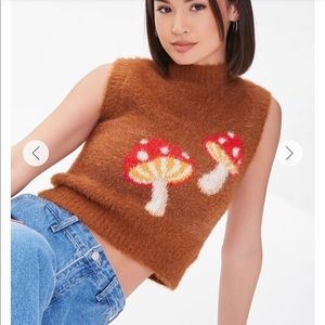 Forever 21 mushroom sweater vest size M